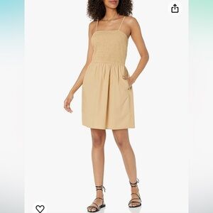 NWT The Drop straps, mini summer dress, camel  100% cotton size M